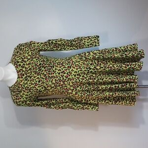 JAW BREAKER animal print mini dress w/ cutout sleeves.  Zipper close.  SMALL